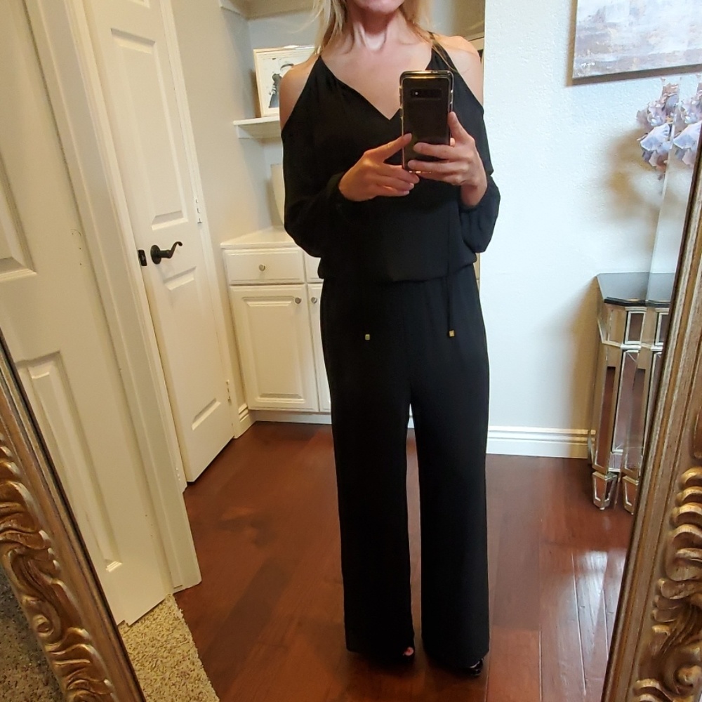 Michael Kors cold shoulder jumpsuit.